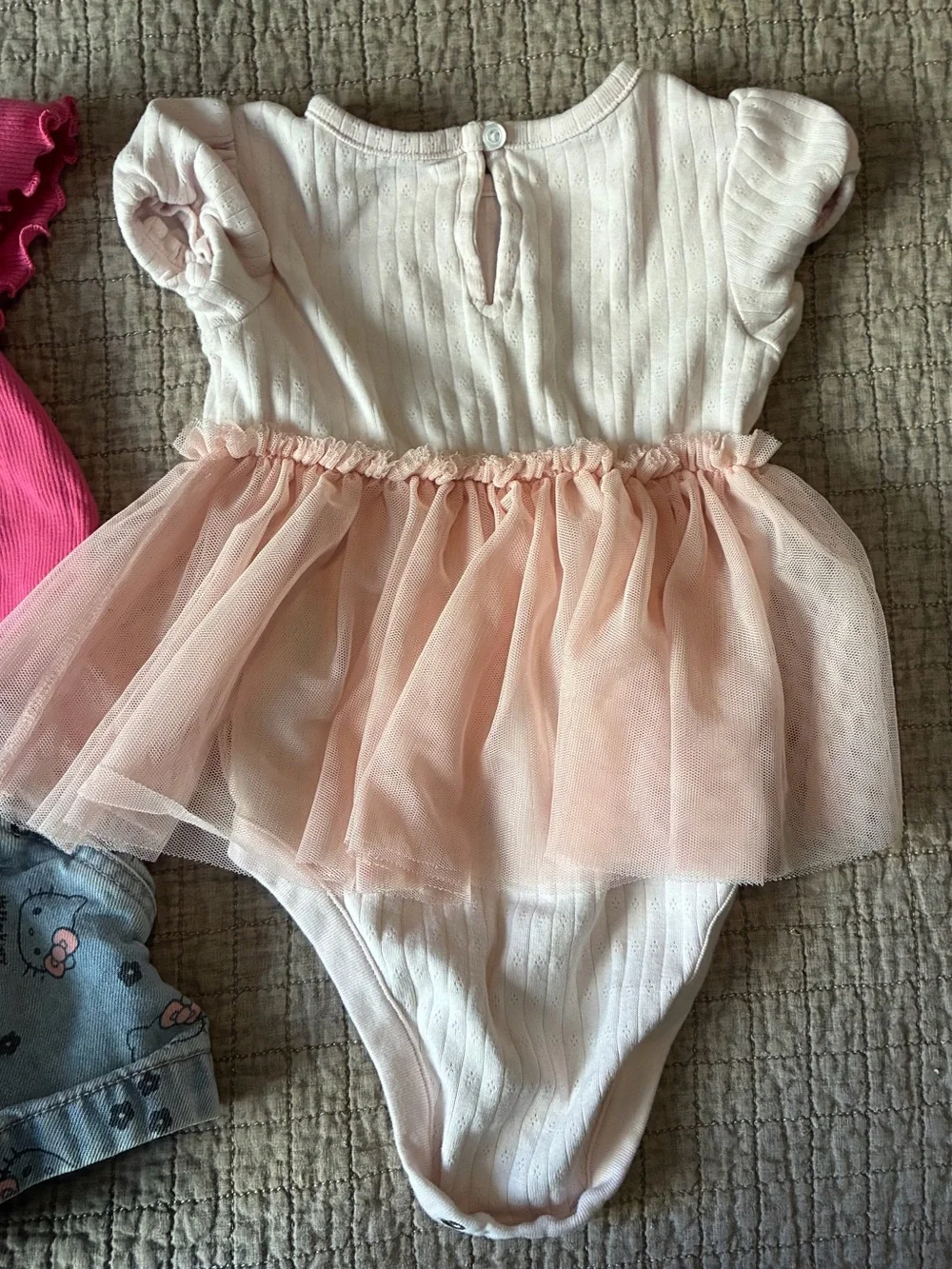 GAP Bright Pink Ruffle Sleeve Bodysuit